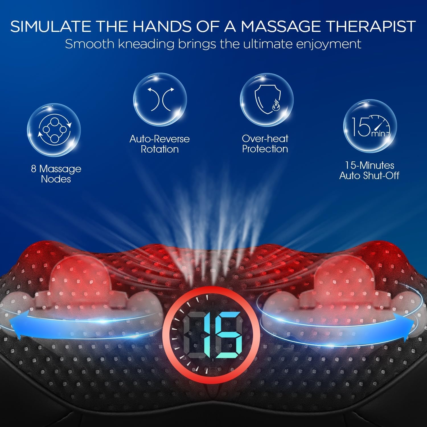 Shiatsu Massageapparaat Nek, Rug & Schouders met Warmte - 29% Korting