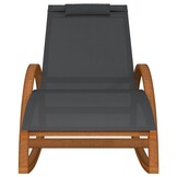 vidaXL Schommelstoel Textiel & Hout - Grijs - 35% Korting