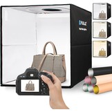 40cm Fotostudio Lichtbox: 3 Kleuren, 12 Achtergronden (-34%)