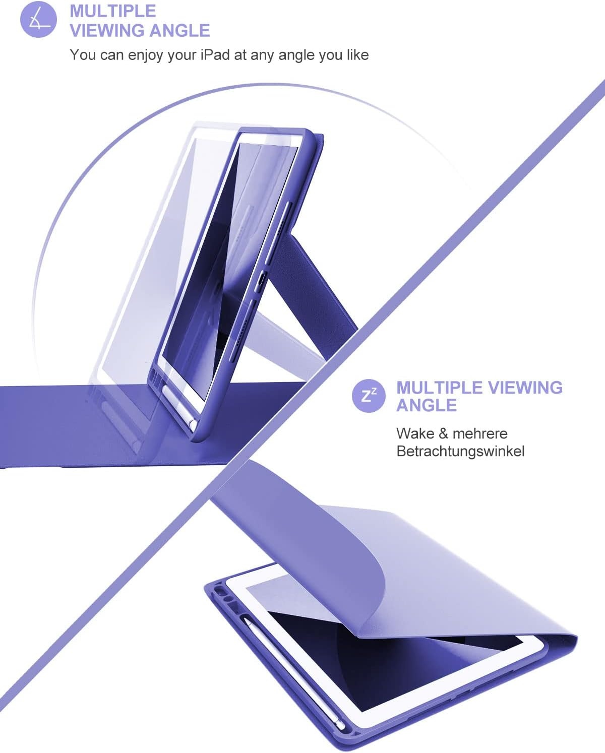 Lavendel iPad Hoes met Verlicht Toetsenbord (10.2") - 28% Korting!