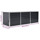 Verhoogde Plantenbak van Staal - 240x80x77 cm - Antraciet (34% Korting!)