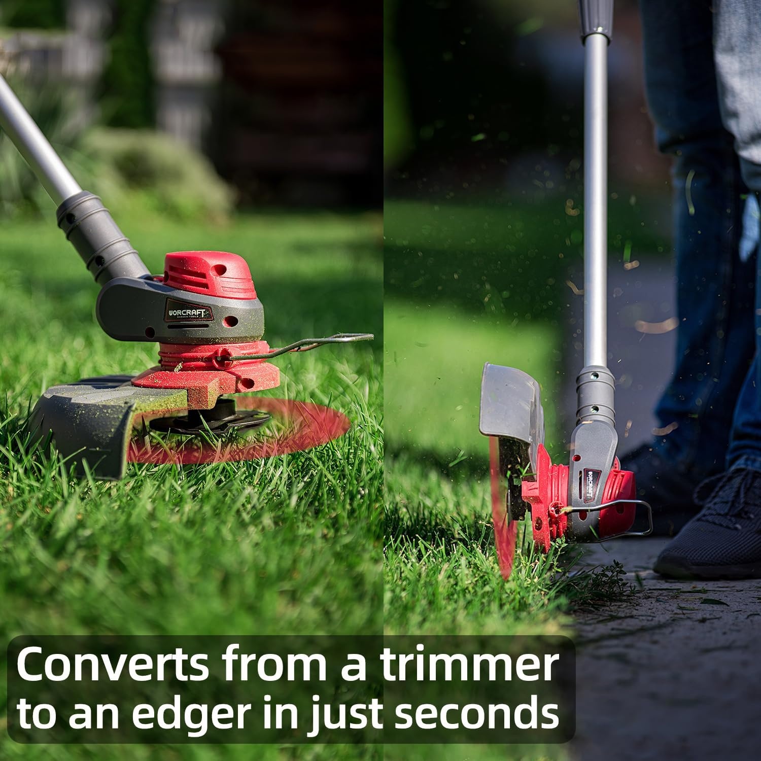 WORCRAFT Grastrimmer 2-in-1 | 34% Korting | Incl. 2 Accu's