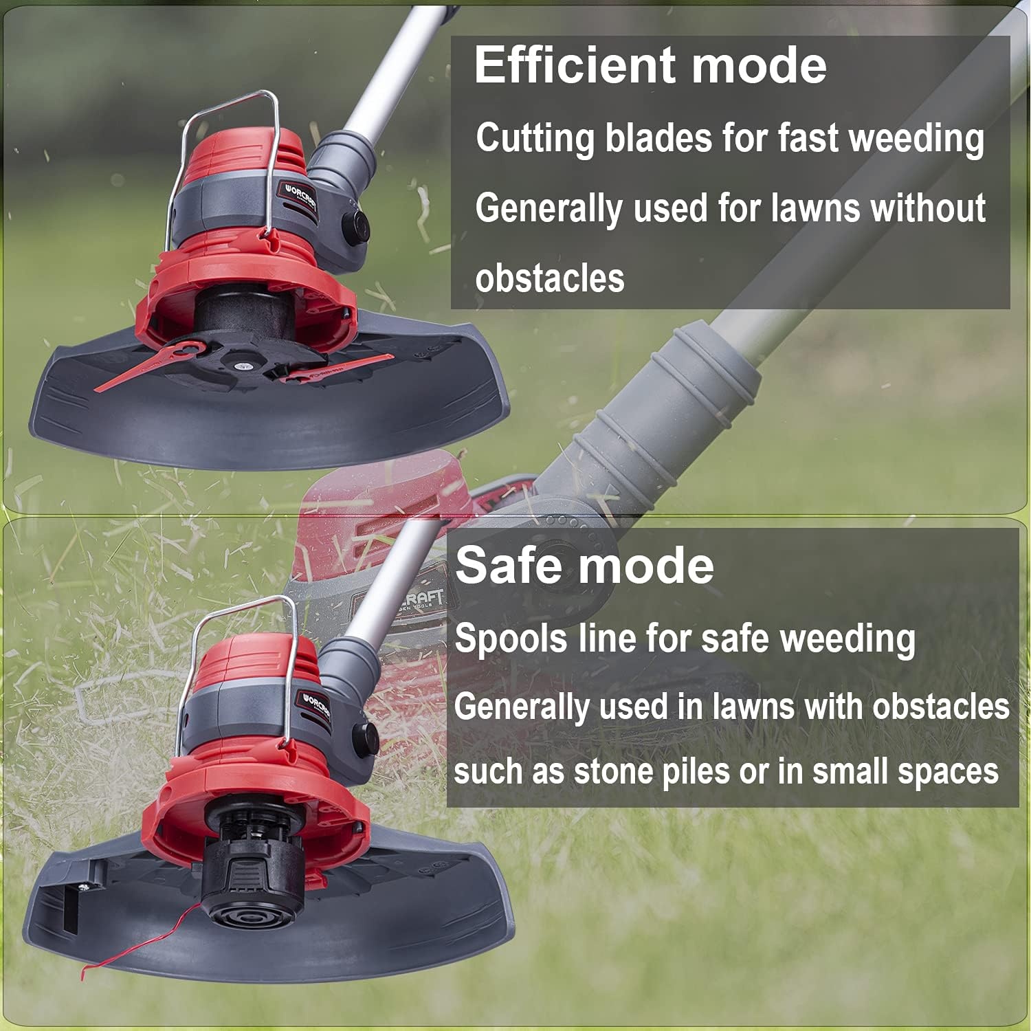 WORCRAFT Grastrimmer 2-in-1 | 34% Korting | Incl. 2 Accu's