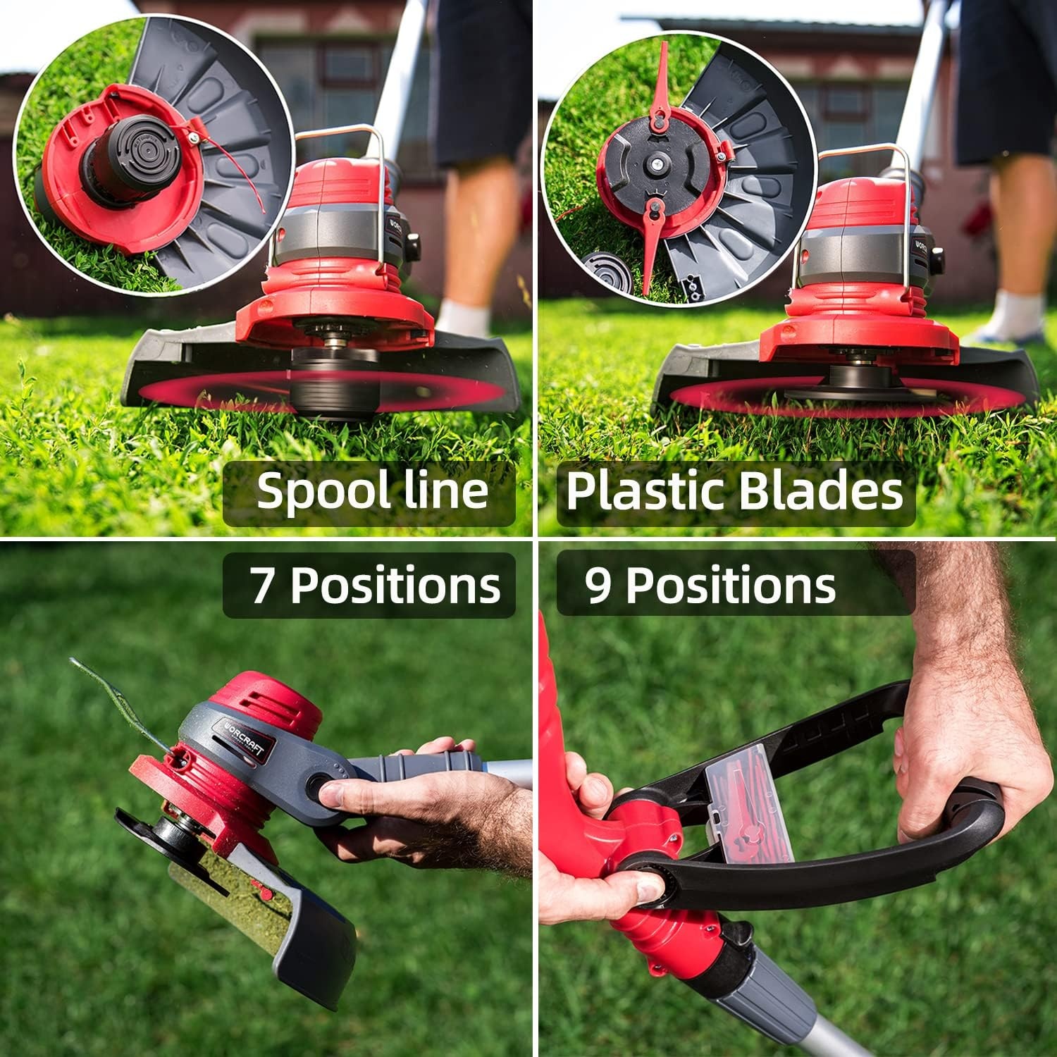 WORCRAFT Grastrimmer 2-in-1 | 34% Korting | Incl. 2 Accu's