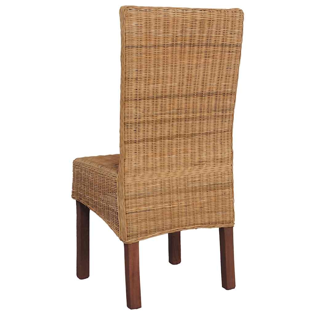 vidaXL Eetkamerstoelen - 2 stuks Natuurlijk Rattan Bruin - 78% Korting