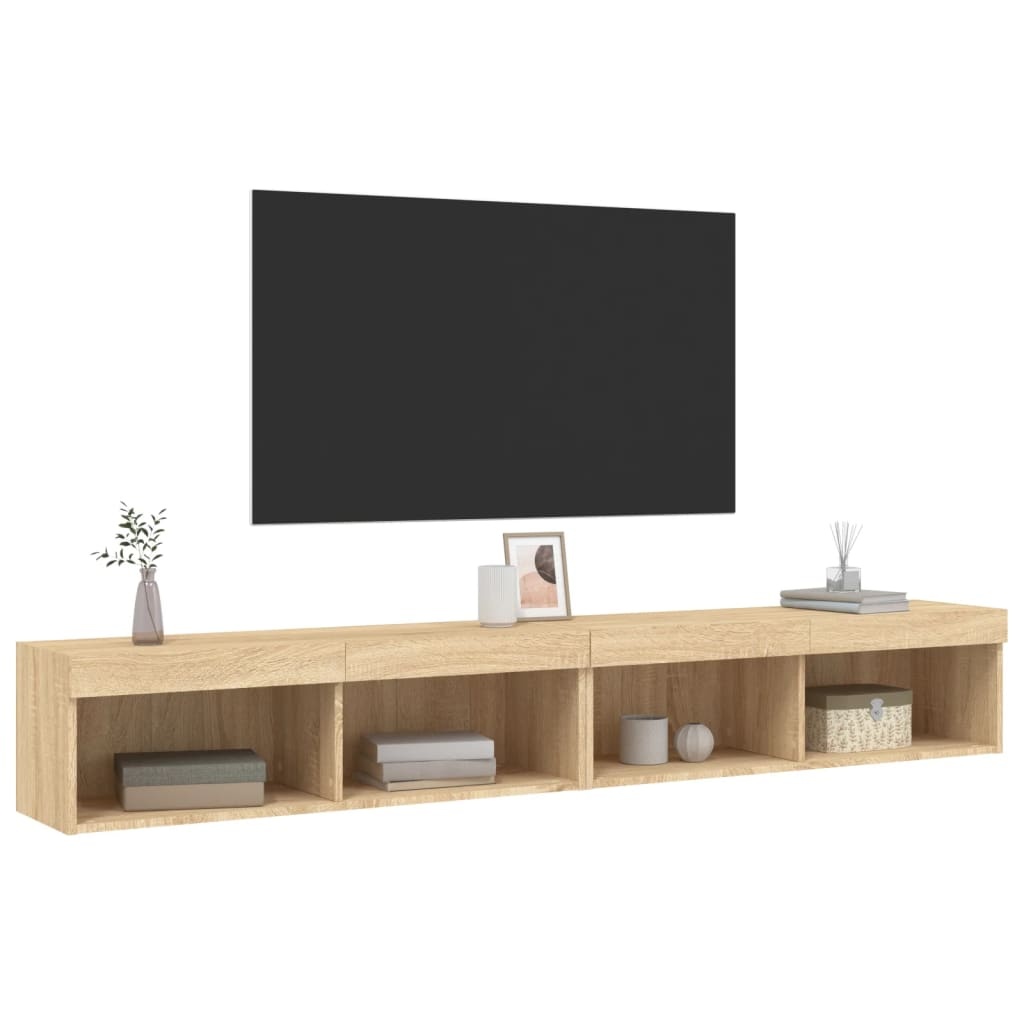 vidaXL TV-meubels met LED 2 st. 100x30x30 cm Sonoma Eiken - 75% Korting!