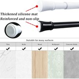 Gordijnroede Telescoopstang zonder boren voor douchegordijn uittrekbaar verstelbaar antislip RVS zilver 105-205 cm Ø25mm