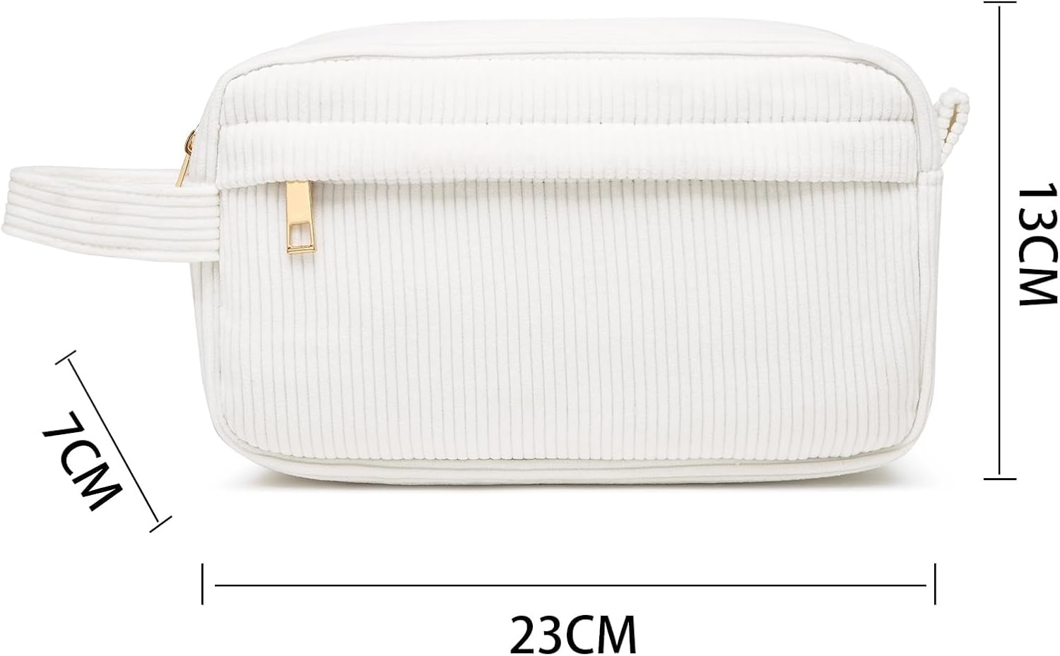 Make-uptas Toilettas Dames Corduroy Roze Scandinavische Stijl met Metalen Ritssluiting 23x14x7 cm