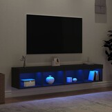 VidaXL TV-meubels met LED 2 st 80x30x30 cm Zwart - 57% Korting!