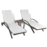 vidaXL Ligbedden met Tafel, Poly Rotan Bruin - 67% Korting!