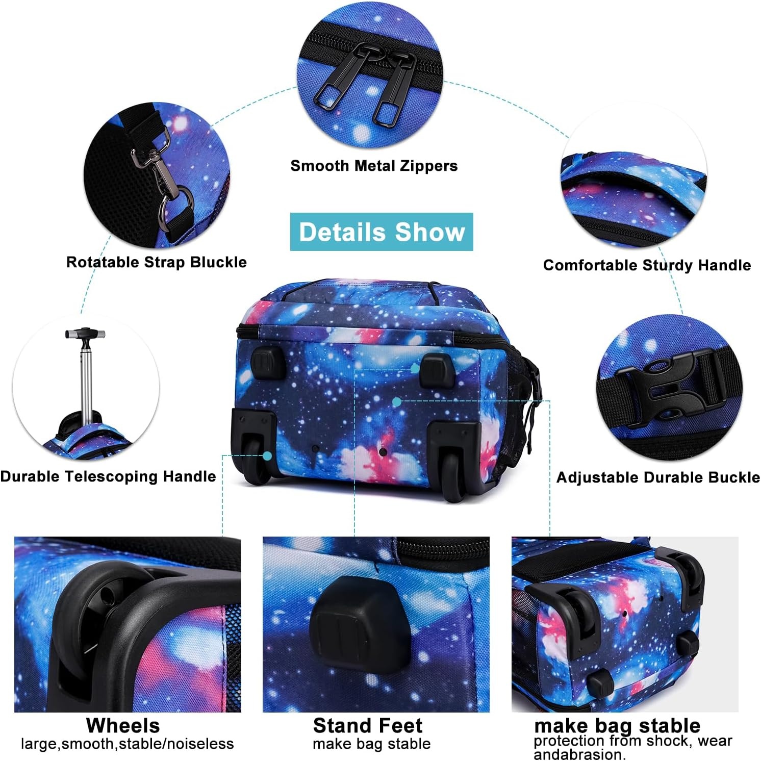 Trolley Rugzak Waterdicht 45L (Galaxy Blauw) - 42% Korting!