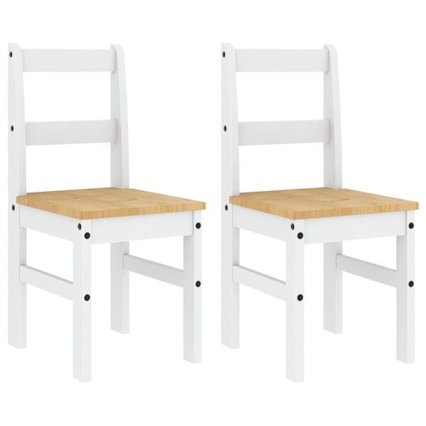 vidaXL Eetkamerstoelen 2 st. Grenenhout Wit - 57% Korting!