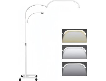 Zwarte LED Ringlamp Vloerlamp voor Wimperextensions & Cosmetica, Professioneel, Verstelbaar Licht, Telefoonhouder, 55-70 inch