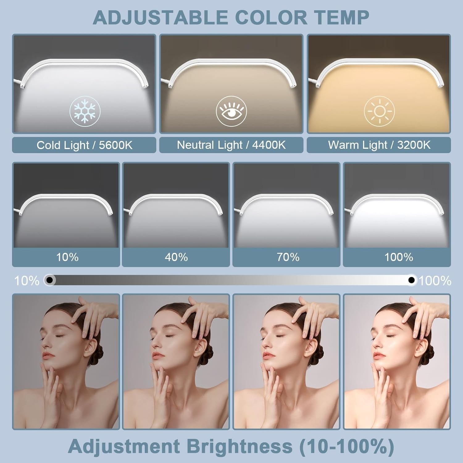 Zwarte LED Ringlamp Vloerlamp voor Wimperextensions & Cosmetica, Professioneel, Verstelbaar Licht, Telefoonhouder, 55-70 inch