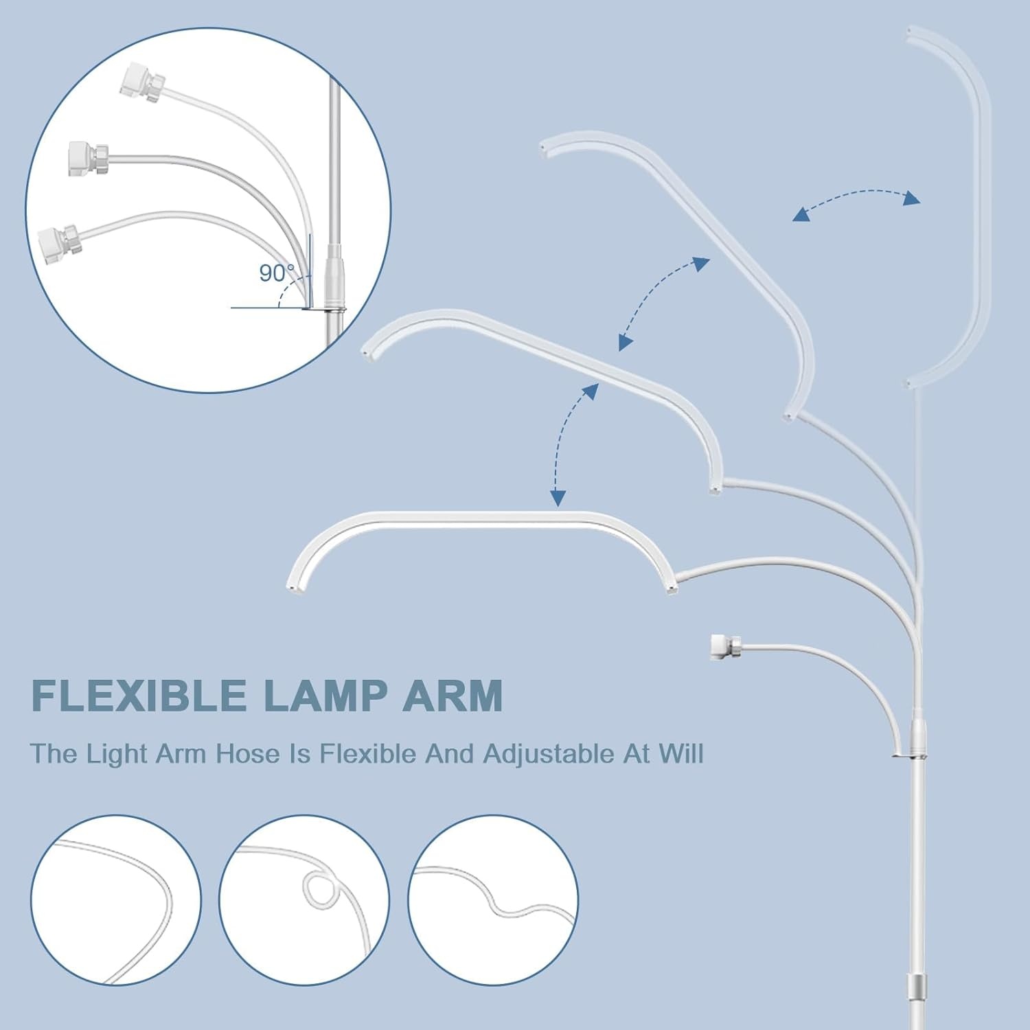 Zwarte LED Ringlamp Vloerlamp voor Wimperextensions & Cosmetica, Professioneel, Verstelbaar Licht, Telefoonhouder, 55-70 inch