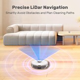 Robotstofzuiger met dweilfunctie, afzuigstation, lasernavigatie, 4500 Pa, 60 dagen zelfleegstation, handheld-functie, 180 min, 5 kaarten & 15 zones