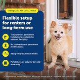 Schuifdeur huisdierluik voor kat & hond - 2-delig, glas, zonder snijden, duurzaam, weerbestendig, klein