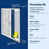 Schuifdeur huisdierluik voor kat & hond - 2-delig, glas, zonder snijden, duurzaam, weerbestendig, klein