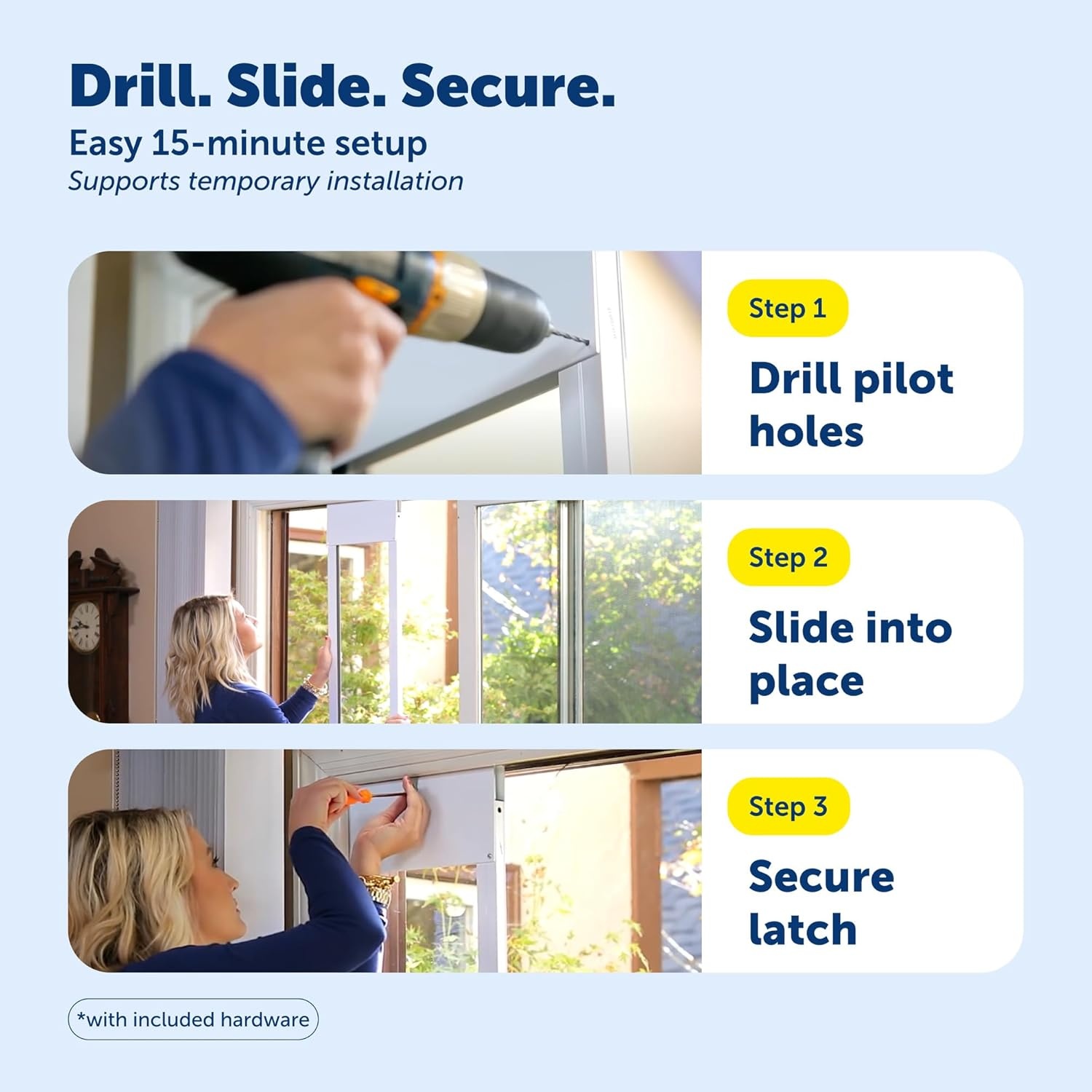 Schuifdeur huisdierluik voor kat & hond - 2-delig, glas, zonder snijden, duurzaam, weerbestendig, klein