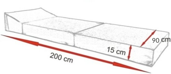 Logeermatras Houtmotief - Opvouwbaar, 200x90x15cm - 54% Korting!