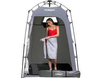 Colapz Camping Douche Tent en Pop-Up Toilettent - Grote Privacy Tent met Extra Opslag, Draagbare Buiten Kleedkamer voor Strand en Kamperen