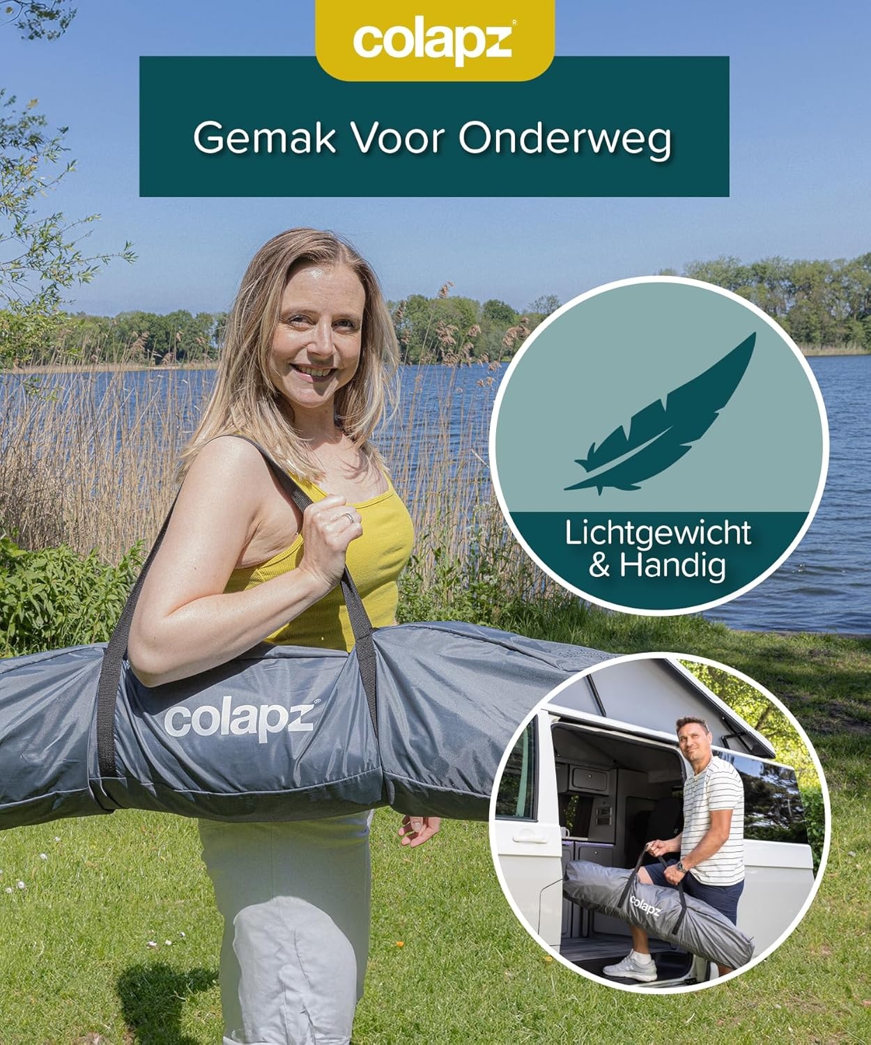 Colapz Camping Douche Tent en Pop-Up Toilettent - Grote Privacy Tent met Extra Opslag, Draagbare Buiten Kleedkamer voor Strand en Kamperen