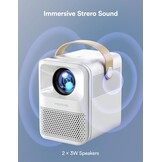 Miniprojector 4K Ondersteund, WOLFANG 200 ANSI 1080P Native Draagbare Projector, Trapeziumcorrectie, 200-inch Display Thuisbio Scoop Video Projector voor Smartphone, Tv-stick, PS5