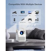 Miniprojector 4K Ondersteund, WOLFANG 200 ANSI 1080P Native Draagbare Projector, Trapeziumcorrectie, 200-inch Display Thuisbio Scoop Video Projector voor Smartphone, Tv-stick, PS5