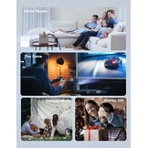 Miniprojector 4K Ondersteund, WOLFANG 200 ANSI 1080P Native Draagbare Projector, Trapeziumcorrectie, 200-inch Display Thuisbio Scoop Video Projector voor Smartphone, Tv-stick, PS5