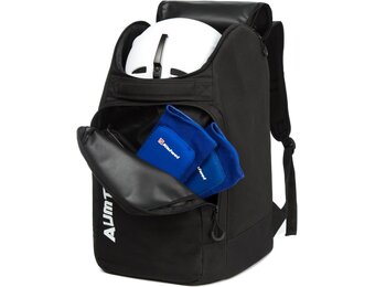 AUMTISC Skischoenentas met helmcompartiment en rugzakbanden, zwart