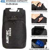 AUMTISC Skischoenentas met helmcompartiment en rugzakbanden, zwart