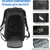 AUMTISC Skischoenentas met helmcompartiment en rugzakbanden, zwart