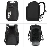 AUMTISC Skischoenentas met helmcompartiment en rugzakbanden, zwart