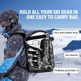 AUMTISC Skischoenentas met helmcompartiment en rugzakbanden, zwart