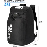 AUMTISC Skischoenentas met helmcompartiment en rugzakbanden, zwart