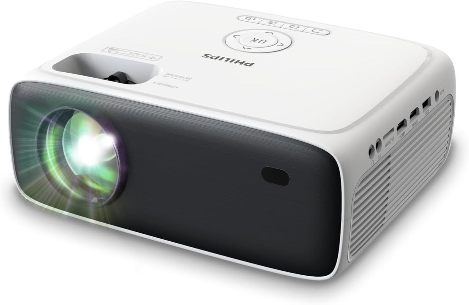 Philips NeoPix 200, Full HD 1080p beamer, hoog contrast, meerdere beeldcorrecties voor flexibele installatie, meerdere HDMI-poorten