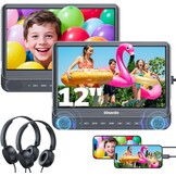 GOnavidio Dubbele DVD Speler voor Auto met 2x 12" Schermen en 1080P HDMI-ingang