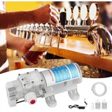 Waterpomp, bierpomp, membraanpomp, wijnpomp, elektrische wijnpomp, zelf aanzuigende pomp, snelheidsregelbaar met slang en filters voor het verpompen van wijn en bier
