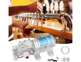 Waterpomp, bierpomp, membraanpomp, wijnpomp, elektrische wijnpomp, zelf aanzuigende pomp, snelheidsregelbaar met slang en filters voor het verpompen van wijn en bier