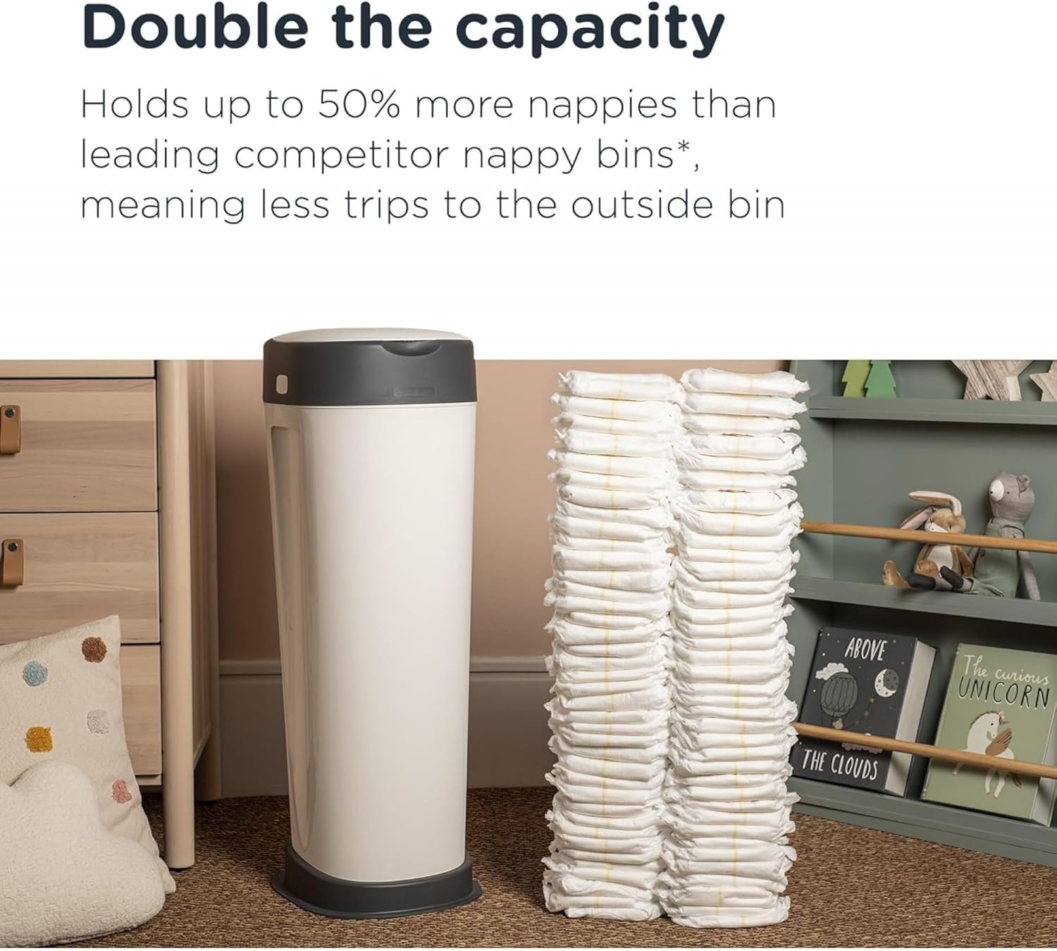 Tommee Tippee Twist and Click luieremmer, maat XL, voor maximaal 60 luiers, milieuvriendelijker systeem