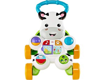 Fisher-Price My Walker Zebra Sprekend Frans | Kleurrijk, helder en muzikaal evolutief en interactief speelgoed voor het leren lopen met de baby | Loopwagen voor jongens of meisjes vanaf 6 maanden,