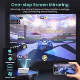 HOPVISION Mini Beamer WiFi Bluetooth Full HD 1080P, 4K Home Cinema Ondersteund Met Zoomfunctie, 300'' Display Buiten Compatibel Met Smartphone/HDMI/USB/Laptop/Fire Stick/PS5