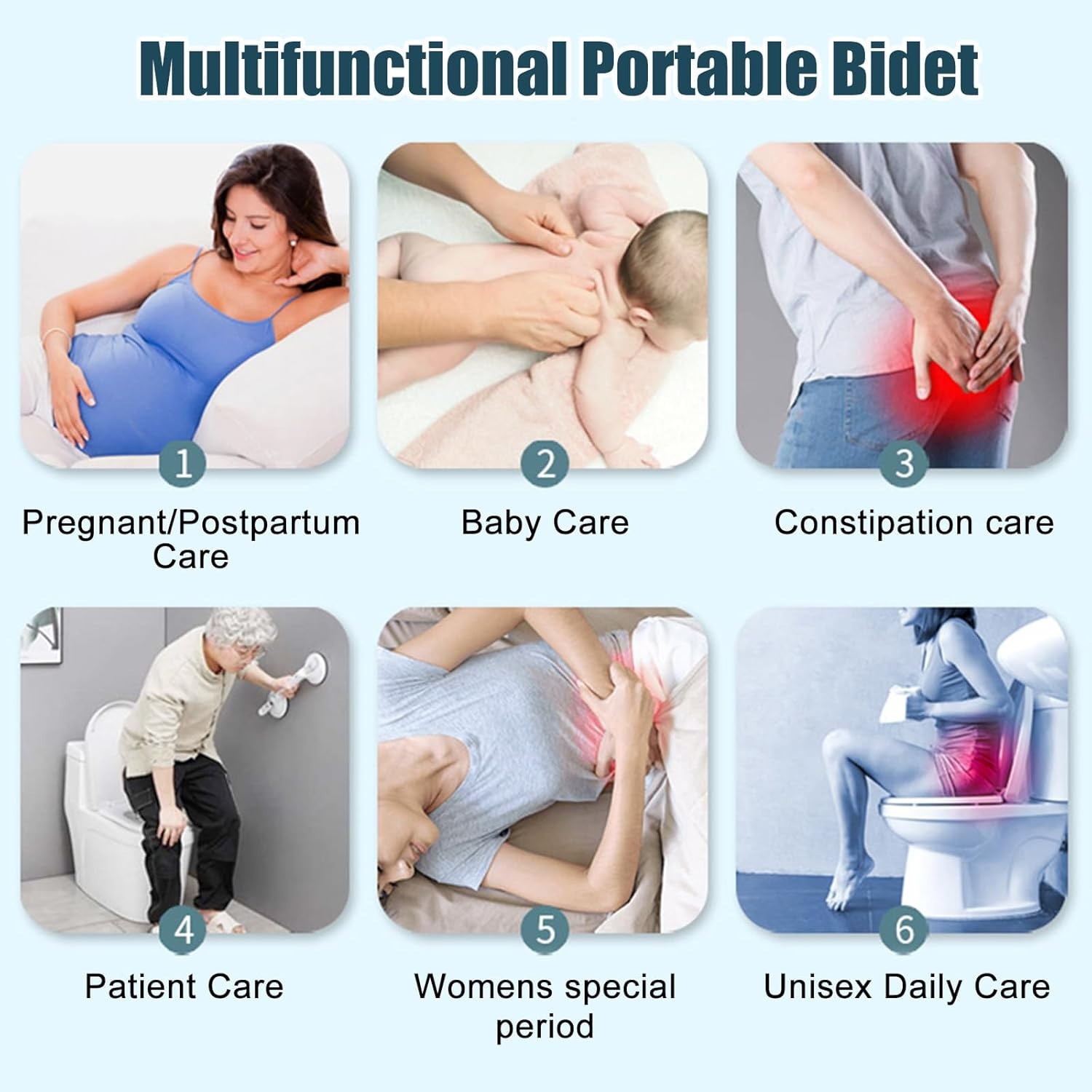 Draagbare Reisbidet 2,5 Liter Voor Kamperen in De Buitenlucht Op Reis,Oplaadbare Reisbidet,Gebruik Van 70 Minuten,Handzame Bidetsproeier Voor Vrouwen Mannen