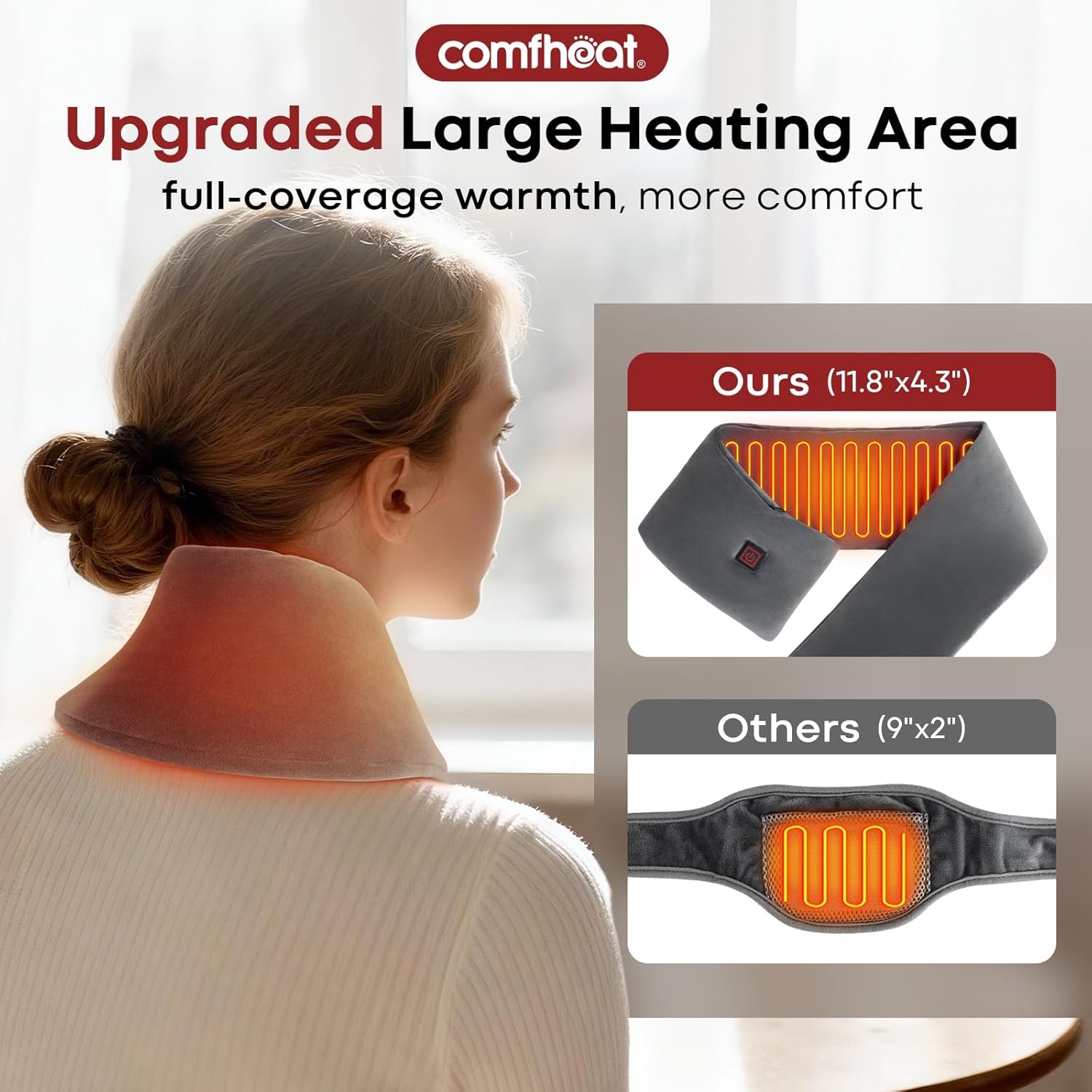 Verwarmde sjaal met 5000 mAh batterij, oplaadbaar