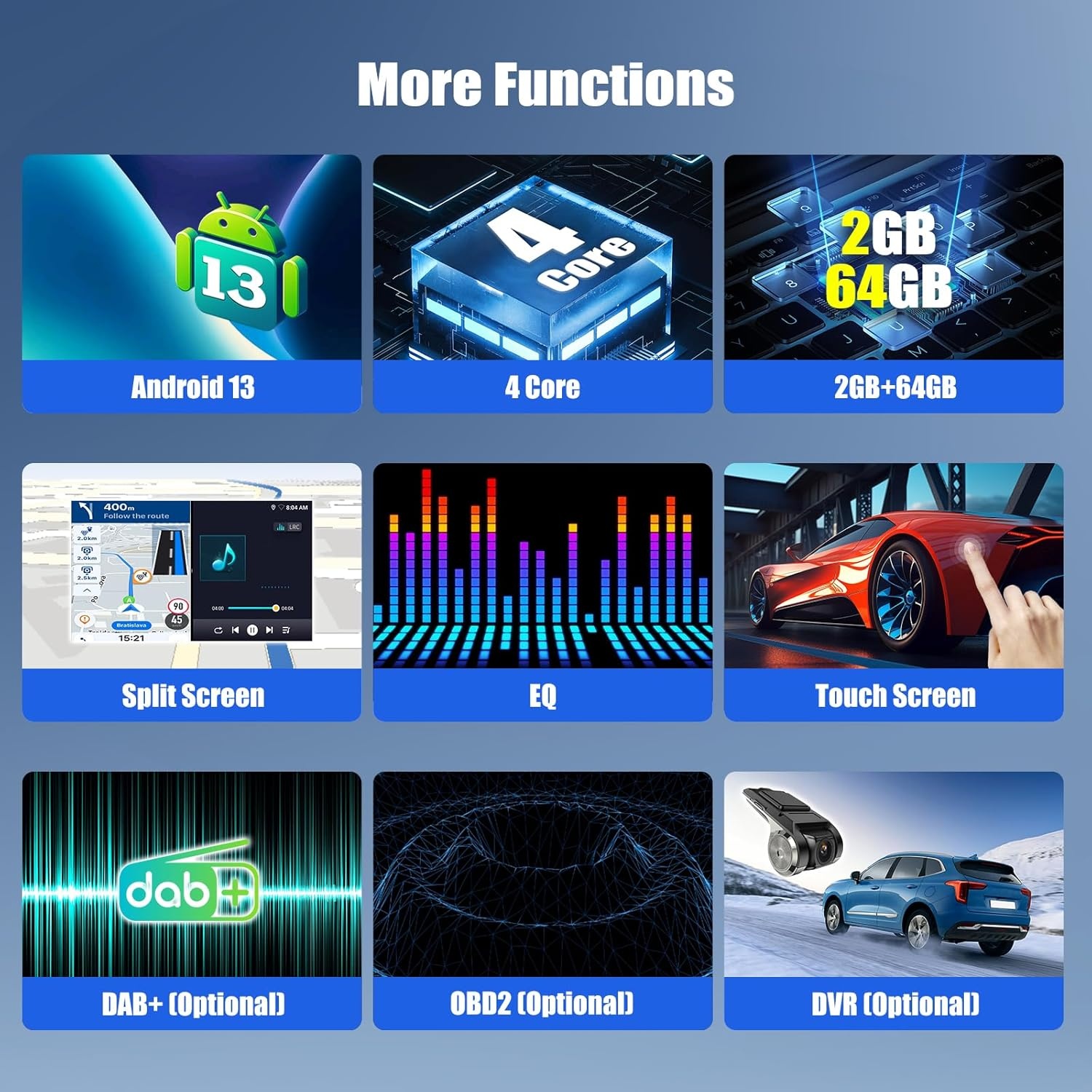 Android 13 Dubbel-DIN Radio 9-inch Scherm met CarPlay voor Ford Fiesta (2009-2014)