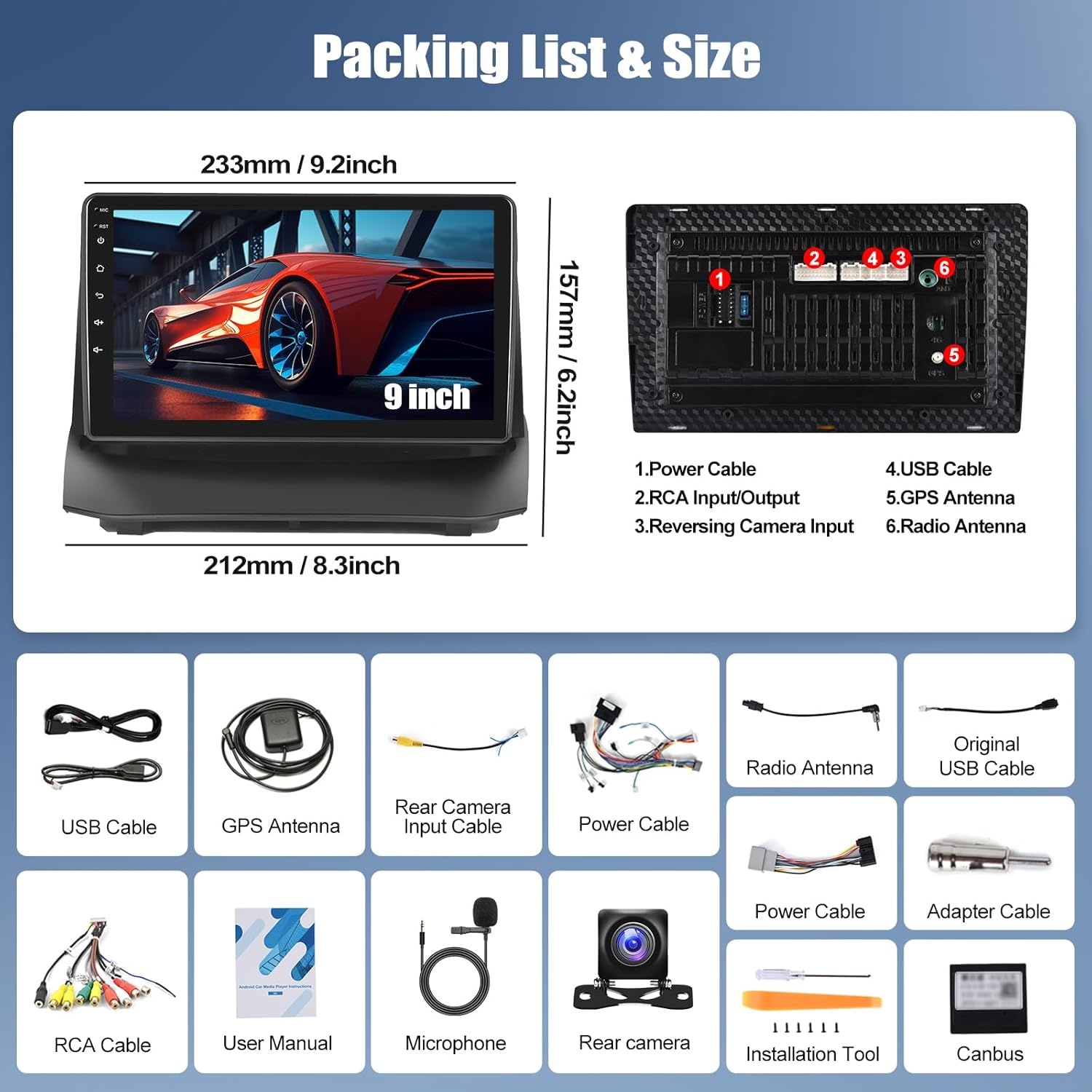 Android 13 Dubbel-DIN Radio 9-inch Scherm met CarPlay voor Ford Fiesta (2009-2014)