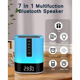 Bluetooth-luidspreker met licht, kinderwekker met licht, witte ruisonderdrukkende machine, bedlampje touch-dimbaar, 48 RGB-kleurverandering, led-tafellamp, cadeau voor meisjes, jongens, tieners,