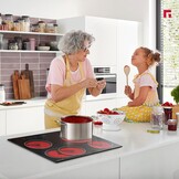 Keramische Kookplaat Zwart 60 cm, 4 zones, 6600W met Touch Control, dubbele en ovale zone