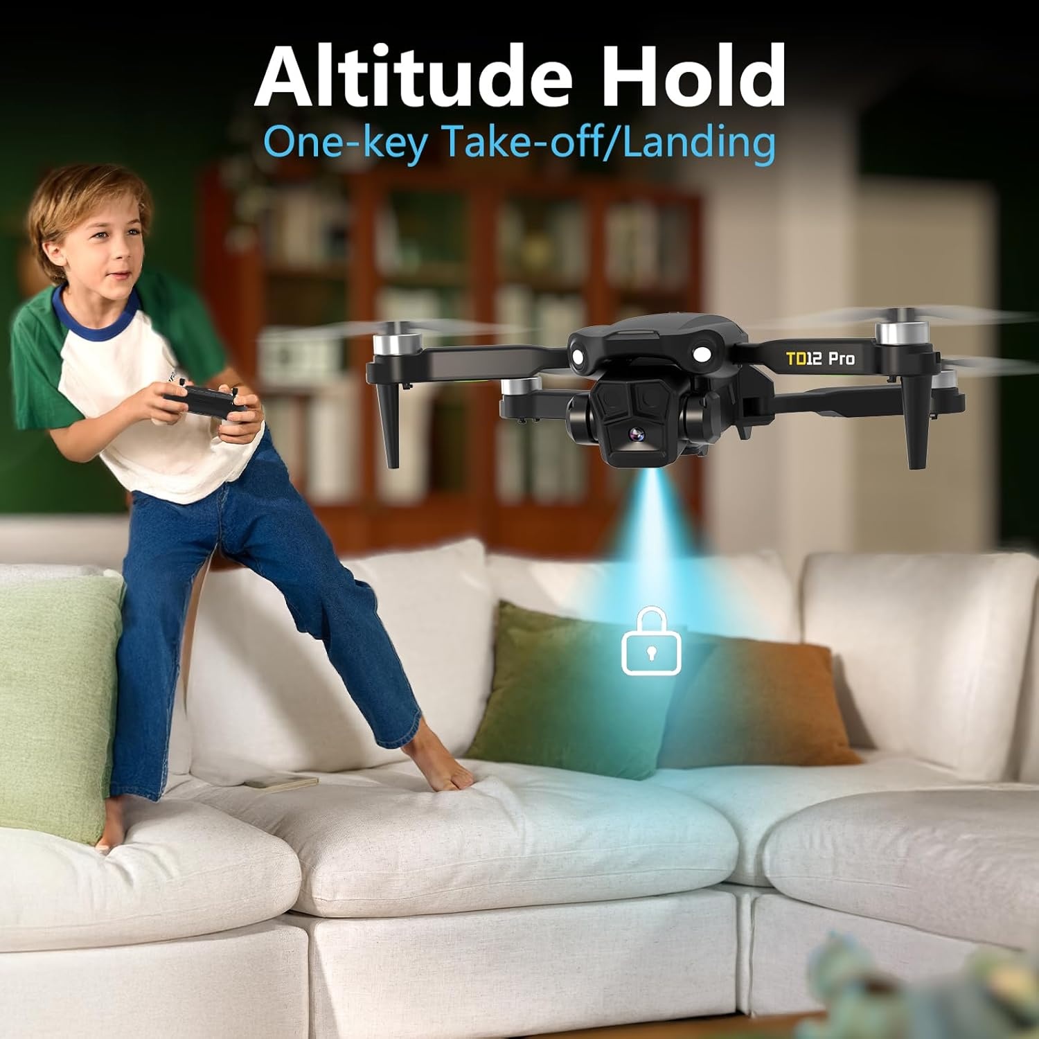 Toladrone TD12PRO Mini Drone met Camera voor Beginners, Opvouwbaar, Borstelloze Motor, Optische Flow Positionering