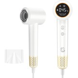 KARFUN Haardroger, Plasma Haardroger, 110.000 TPM Professionele HD Display Hoge-Snelheid Haardrogers Motor voor Snel Drogen, Geluidsarme Thermo-Control Haardroger met Magnetisch Mondstuk (Wit1)